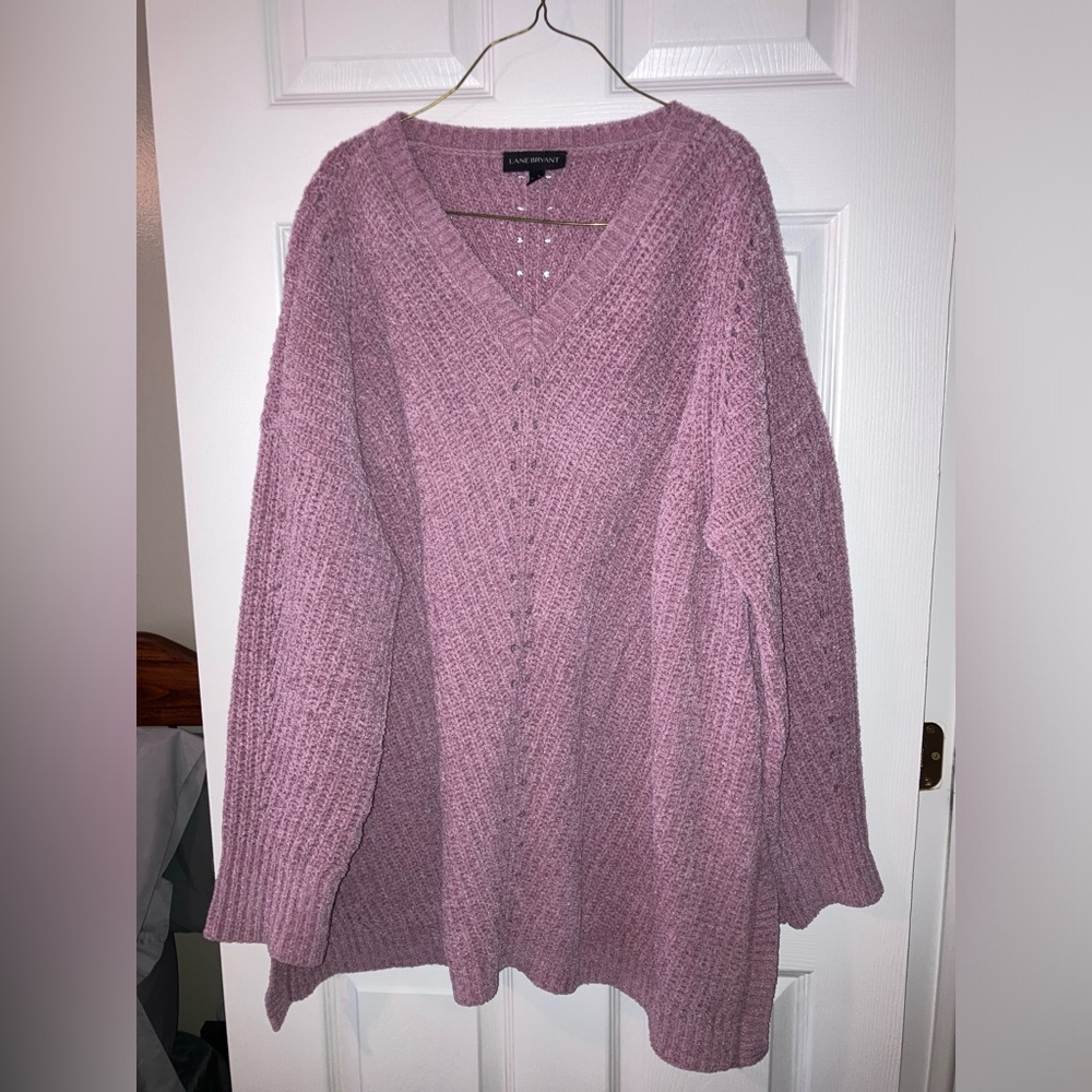 Lane Bryant Pink V-Neck Sweater